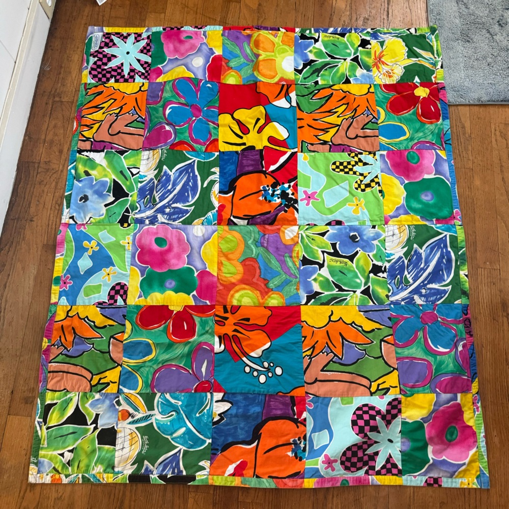 Surf Line Hawaii Patch Work Quilt 100% Cotton
